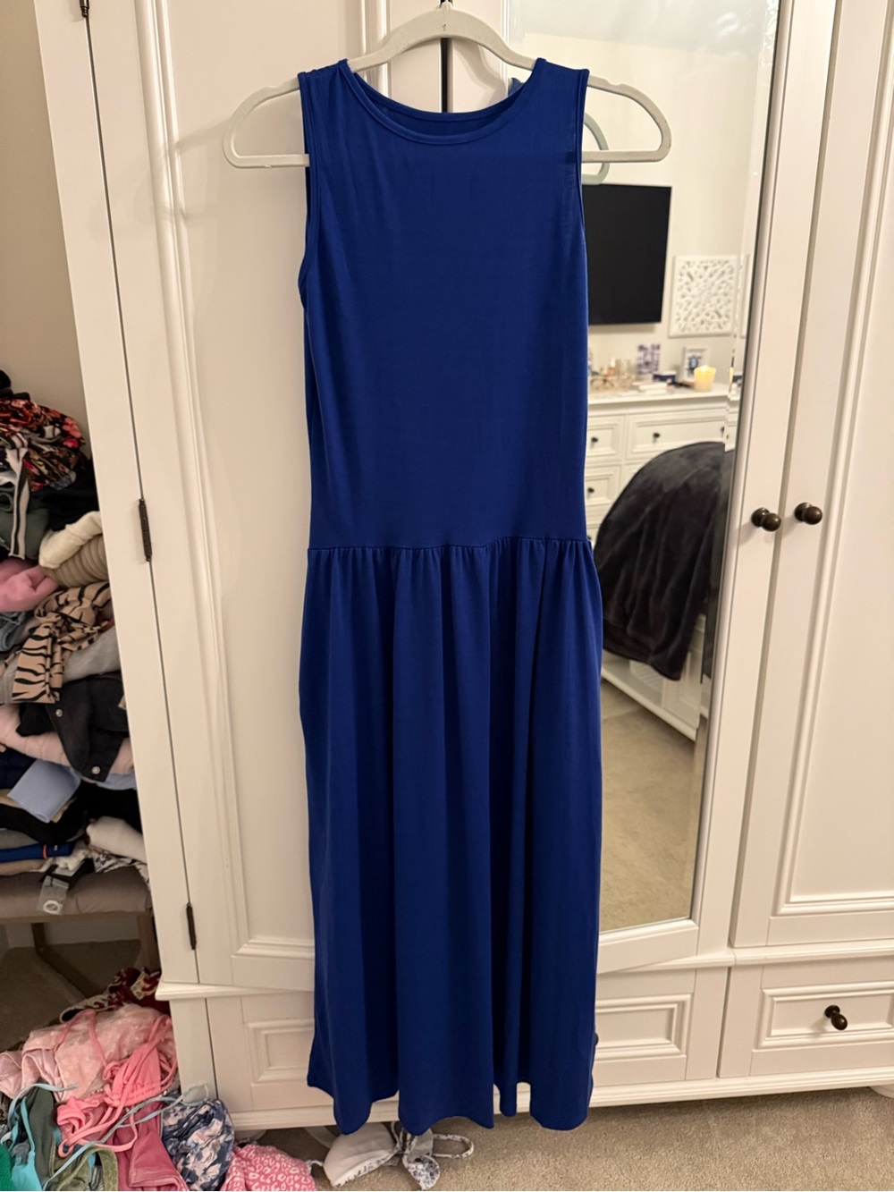 Classic Royal Blue Sleeveless Maxi Dress